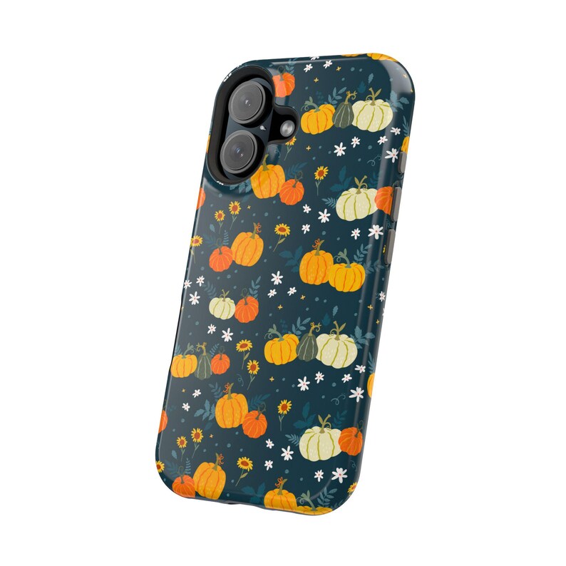 Pumpkins Phone Case, MagSafe Compatible, Pumpkin Sunflowers Phone, Fall iPhone Cases, Magnetic iPhone 17 Air, Autumn Cases, Floral Pumpkins image 6