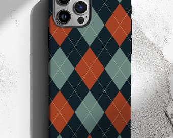 Argyle Phone Case, MagSafe Compatible, Plaid Checker, Magnetic iPhone, Checkered Pattern, Argyle iPhone, iPhone 17 Air, Pro Max, Plus