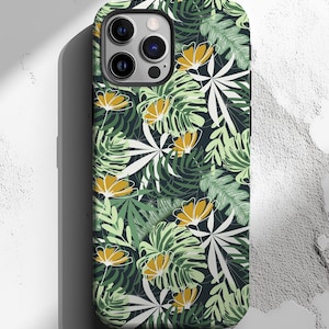 Tropical Phone Case, Palms Phone Case, Floral Leaves, Tropical Plants Phone, Flowers Palm Cases, Compatible with iPhone, Samsung Galaxy