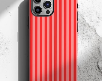 Striped Phone Case, Red Pink Stripes, Striped iPhone Case, Stripes Phone, Stripe Cases, Compatible with iPhone, Samsung Galaxy, Google Pixel