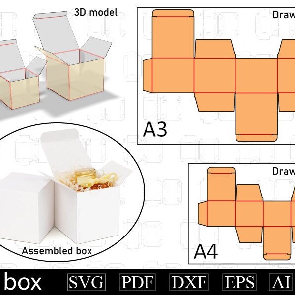 Medical Box,Box templates Vector files,Envelope templates vector,Box template Svg,Pdf,Cdr,Ai,Eps,Dxf for Cutter,Printer,Souvenir,Storage