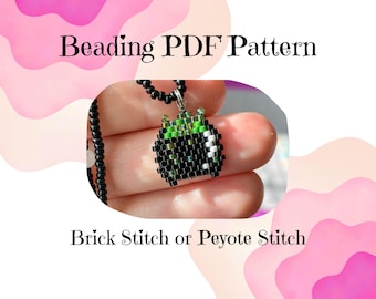 Mini Witch Cauldron Pendant Beading Pattern – Brick Stitch, Peyote Stitch (PDF)