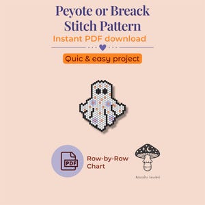 Spookkralenpatroon | Halloween-bedel, gemetselde peyote (pdf)