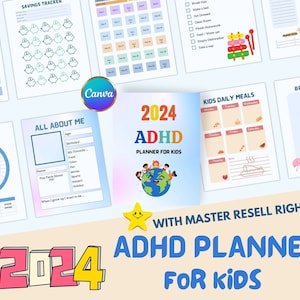 Pianificatore per bambini ADHD, Pianificatore digitale ADHD, Pianificatore per bambini, Giornaliero, Mensile, Pianificatore Canva Plr, Pianificatore per bambini, Aiuto ADHD, Strumento Adhd, Plr, Mrr
