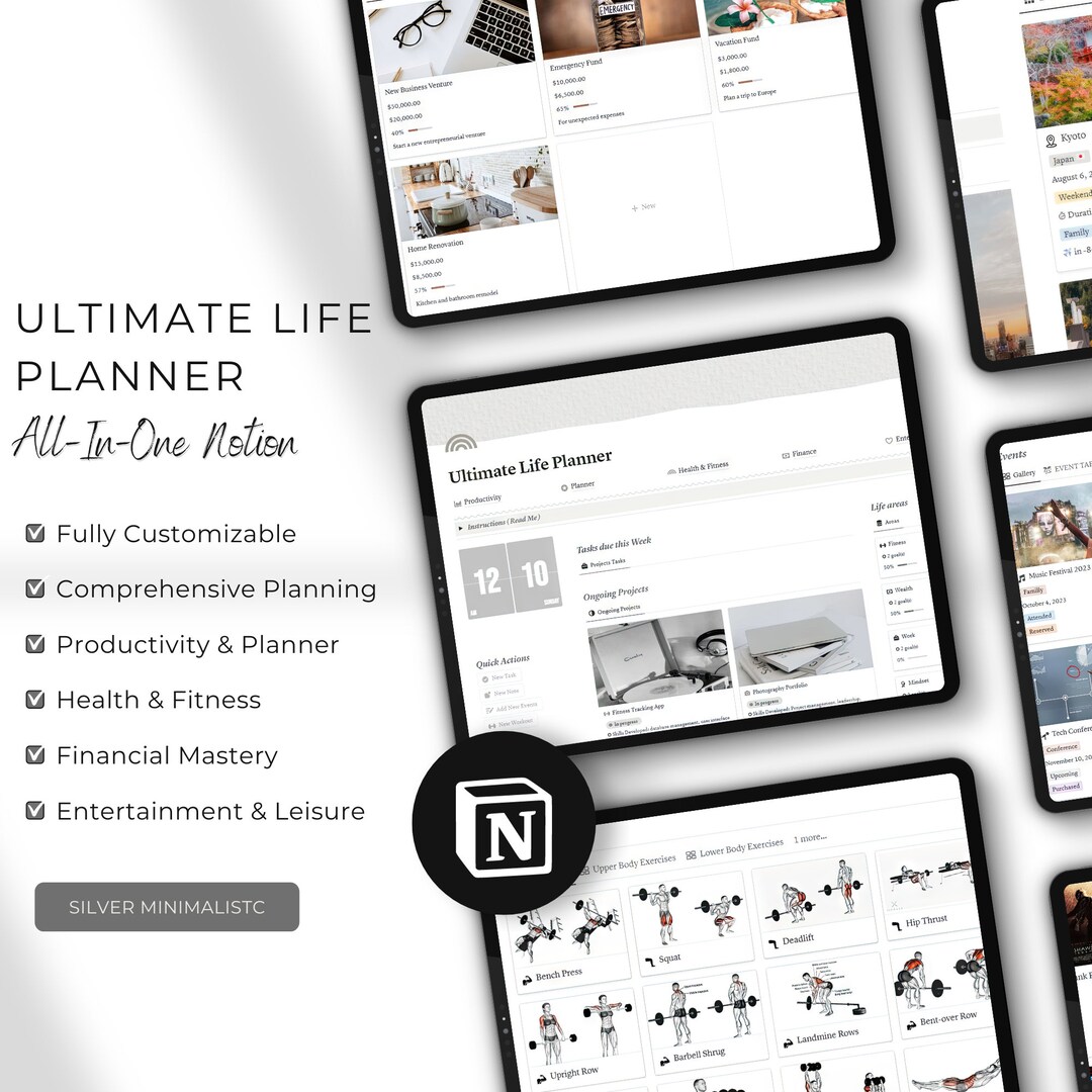 Notion Template Ultimate Life Planner All in One Notion - Etsy