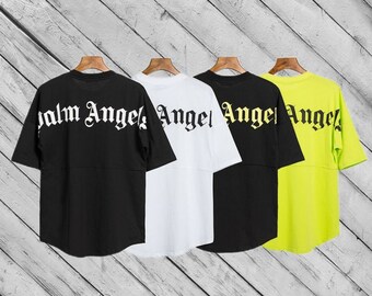 Camiseta Palm Angels Camiseta gráfica Camiseta estampada Camisas de manga corta con cuentas Camiseta estampada con letras