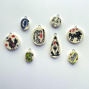 ceramic charms- folk animal variety