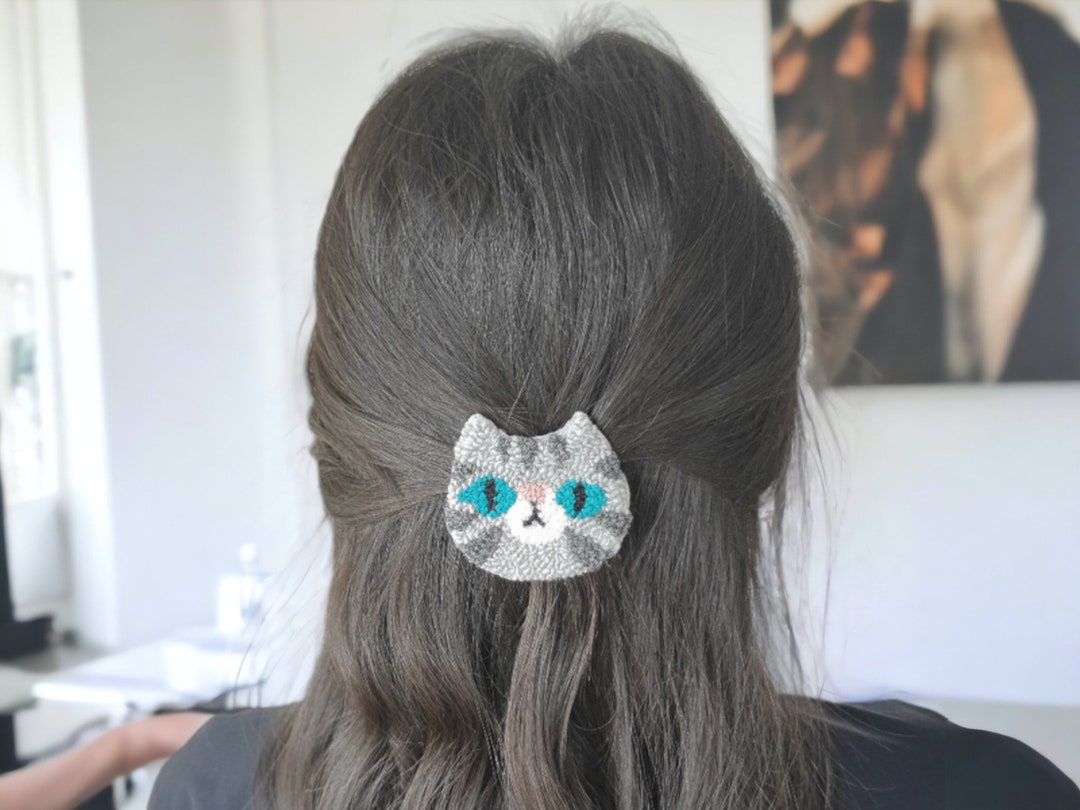 Handmade Punch Cat Automatic Hair Clip Women's Hair Etsy