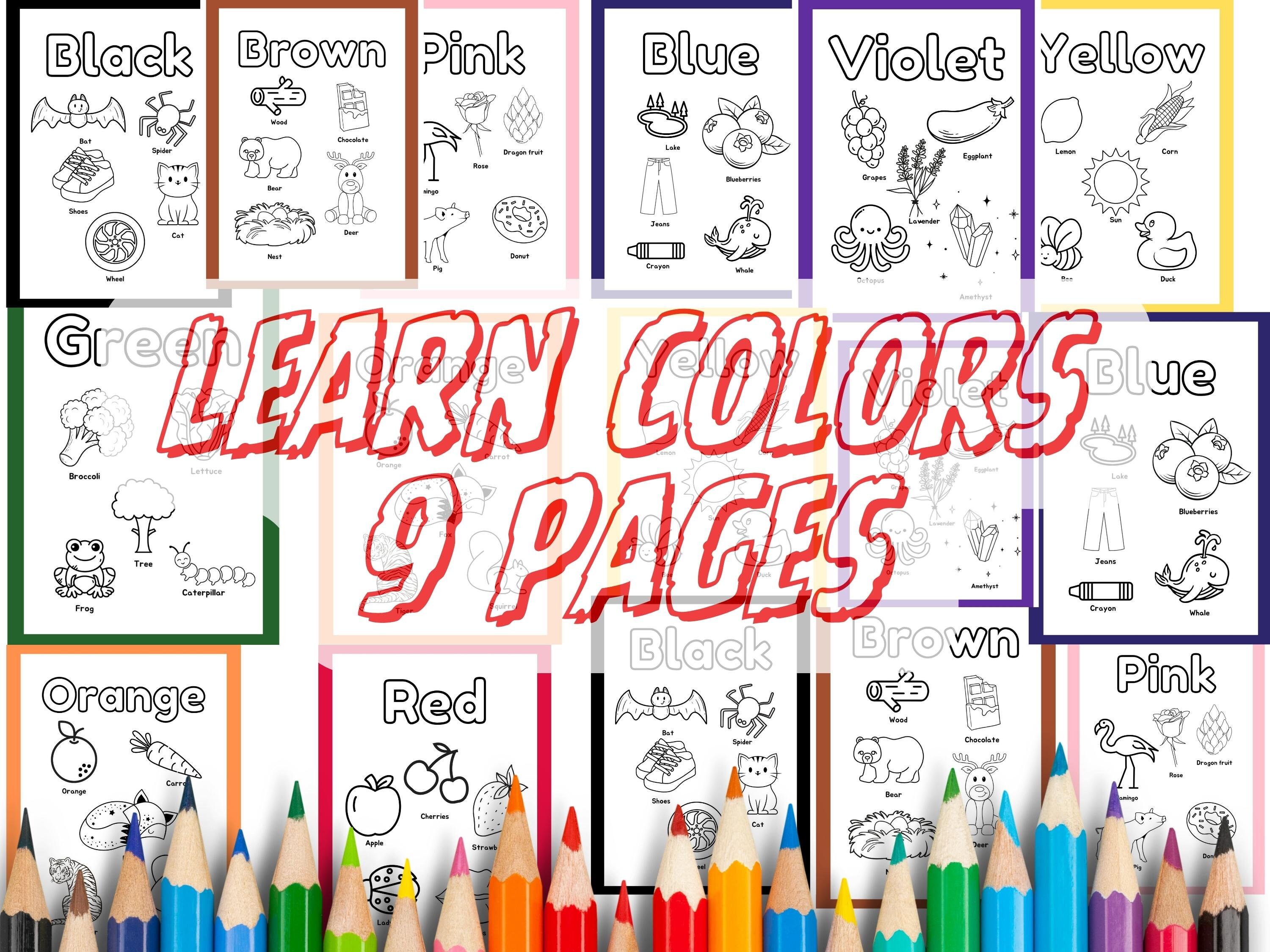 Printable Color by Color Coloring Book Pages for Kids, Color Worksheets ...