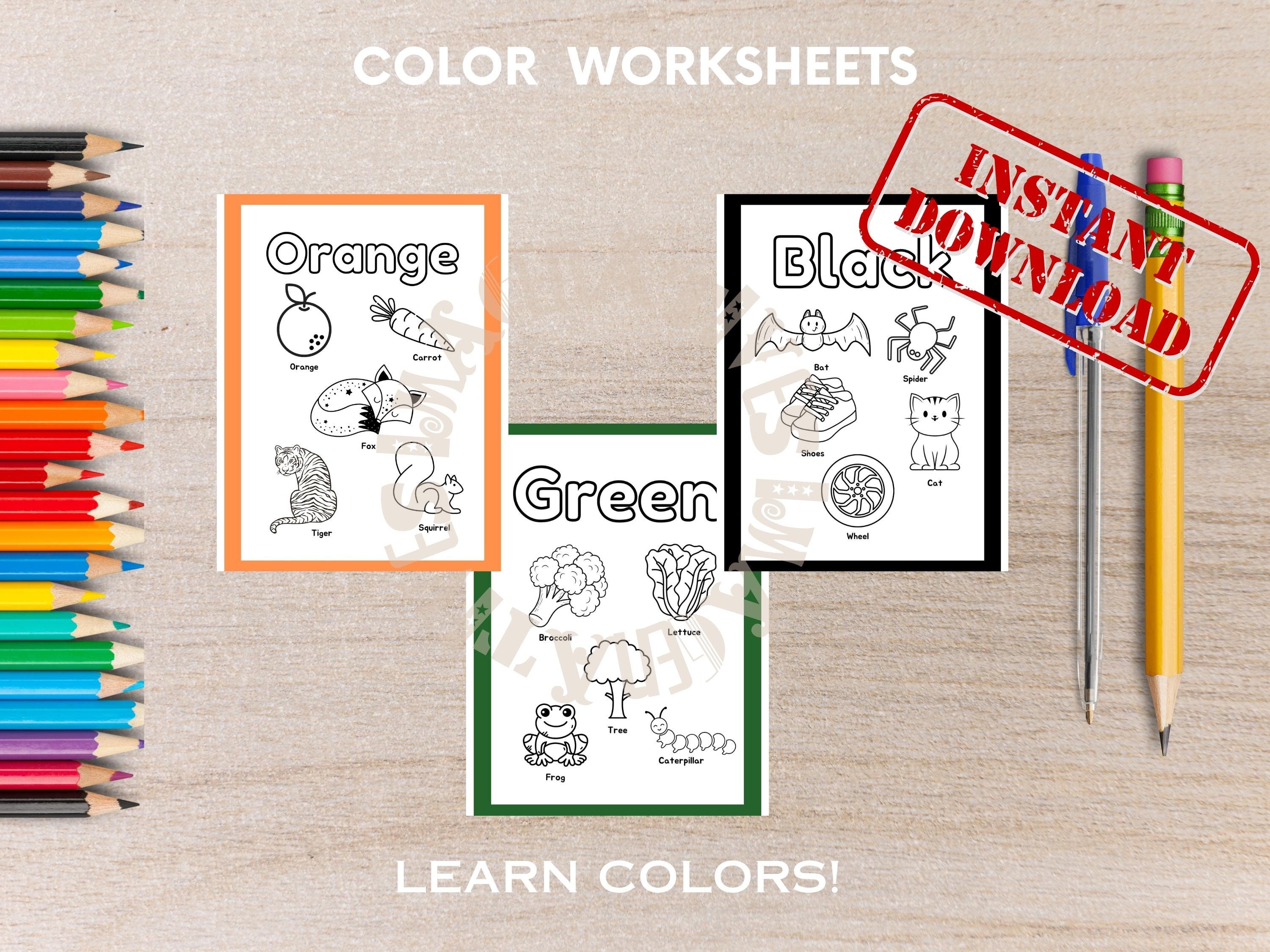 Printable Color by Color Coloring Book Pages for Kids, Color Worksheets ...
