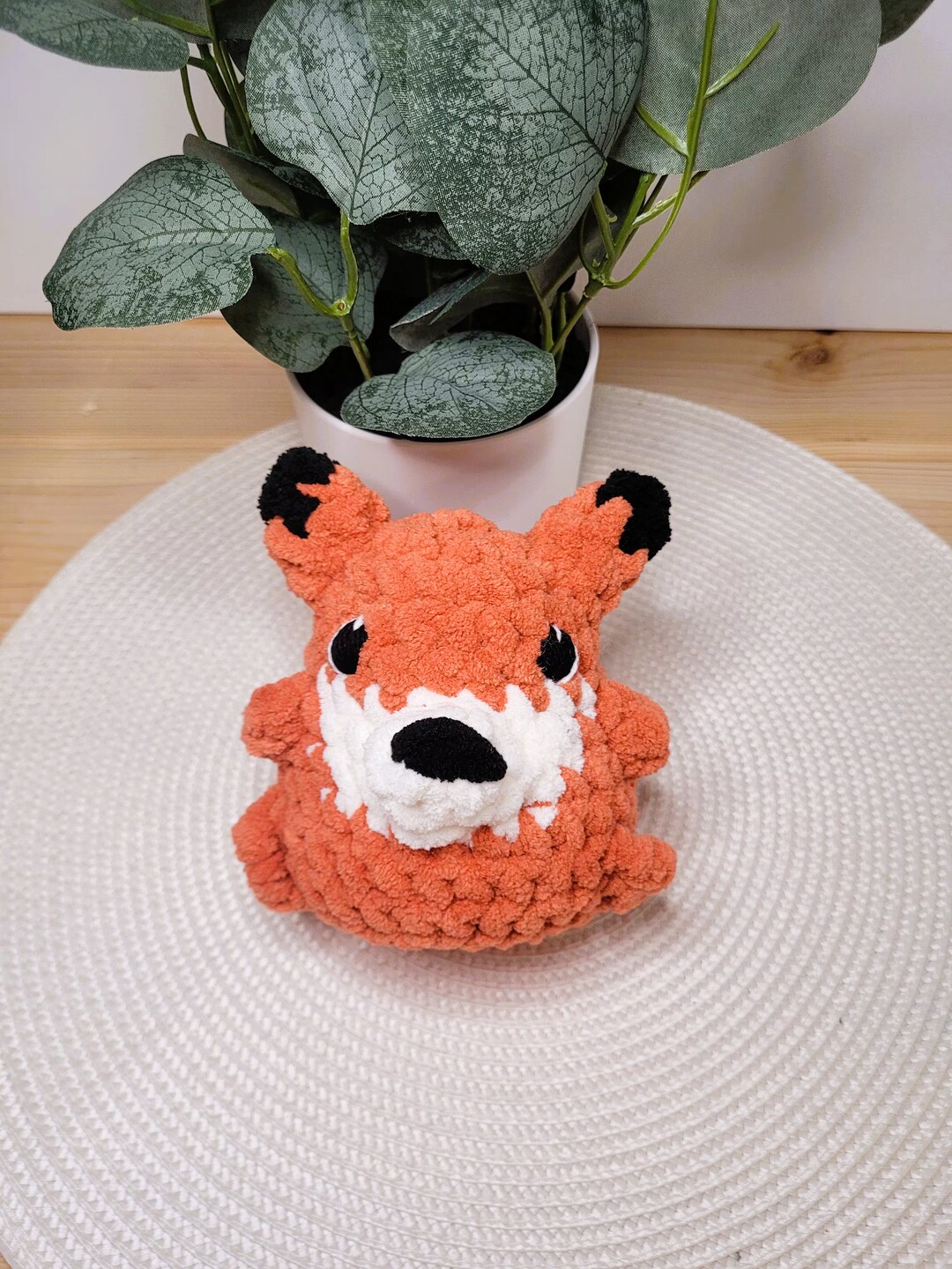 Crochet Fox Plush | Chubby Stuffed Animal Creature | Cute Amigurumi ...