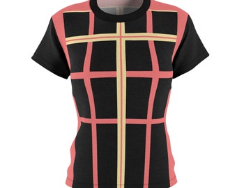 Camiseta ecuestre "Straight Rider" negra/amarilla/coral - Camiseta para mujer - Herramienta de entrenamiento de doma - Regalo