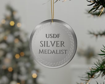 DRESSAGE MEDALS - USDF Silver Medal Ceramic Ornaments (1pcs, 5pcs, 10pcs, 20pcs)