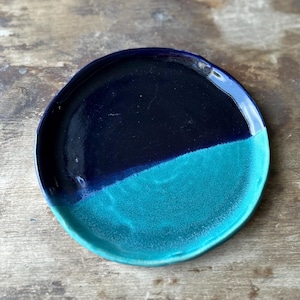 Ceramic Breakfast Plate - Blue and Teal