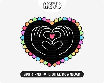 Pride Month SVG PNG | LGBTQIA Love Wins | Inclusive Rainbow Heart | Equal Rights | Cute Trendy Digital Design for Stickers, Shirts, Crafts