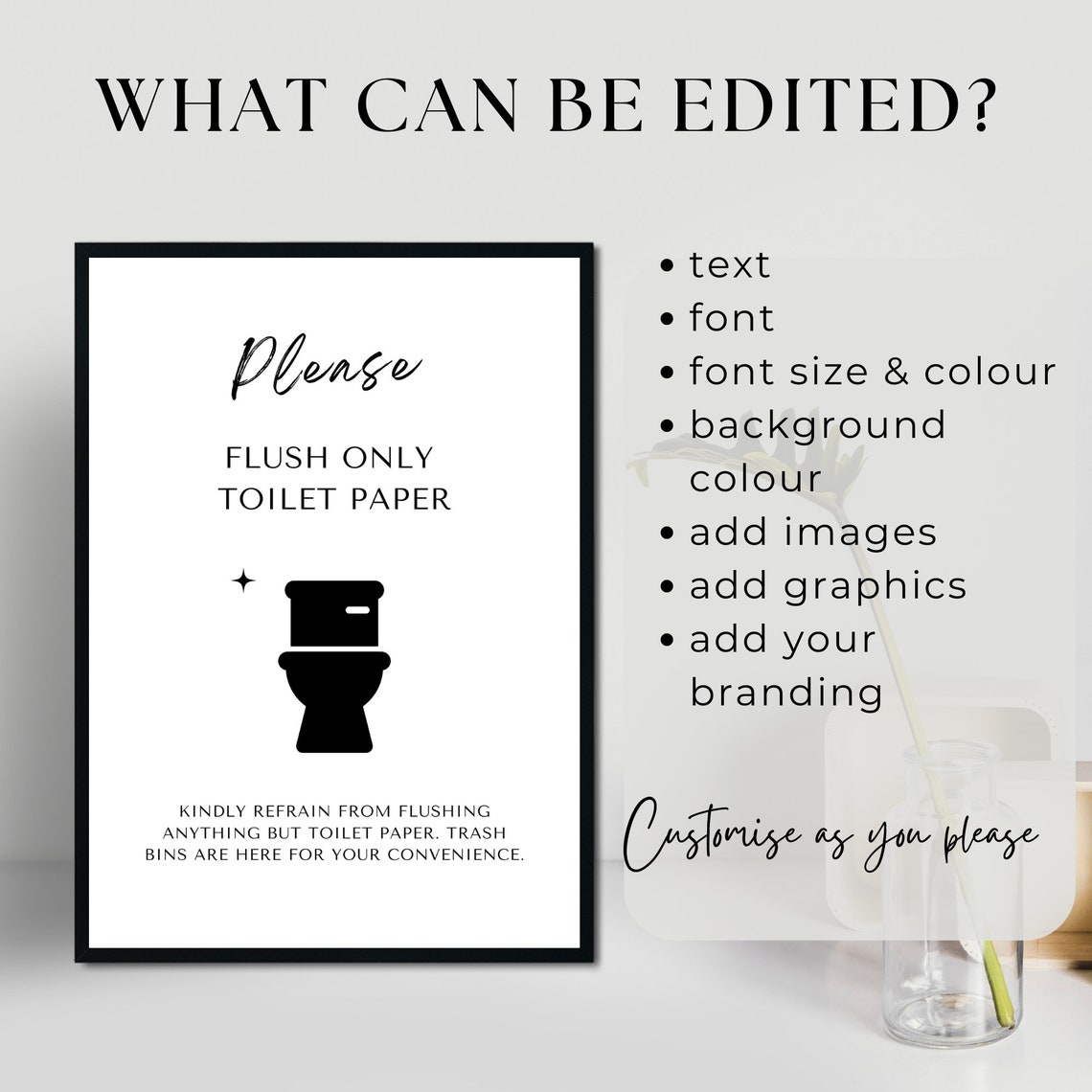 Airbnb Bathroom Sign Septic Rules Sign Editable Airbnb - Etsy