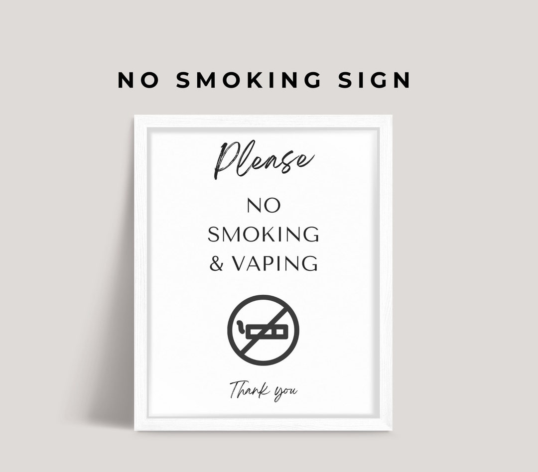 Airbnb No Smoking Sign Editable Canva Template VRBO No Etsy
