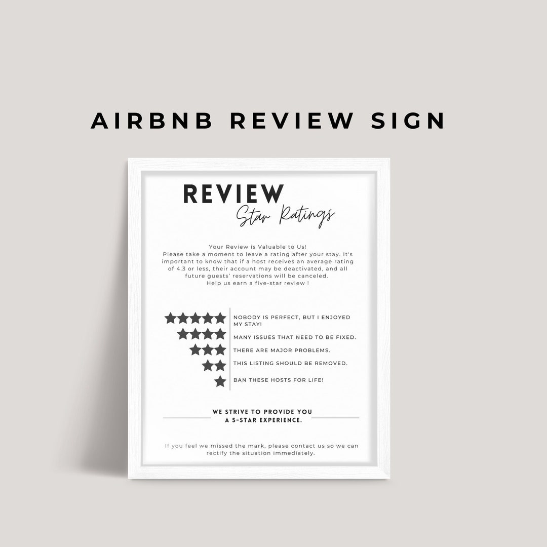 Airbnb Review Sign Template, Editable Leave a Review, Airbnb Review Airbnb Review Sign Template, Editable Leave a Review, Airbnb Review