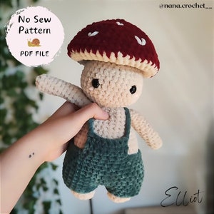 Elliot the Mushroom Guy No Sew Crochet Pattern / Amigurumi Boy PDF File