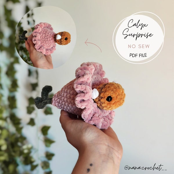 Calyx Surprise No Sew Crochet Pattern / Flower Bee Pop PDF File