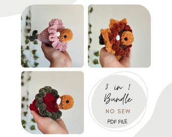 Bundle Bee-pops No Sew Crochet Pattern / Amigurumi PDF File