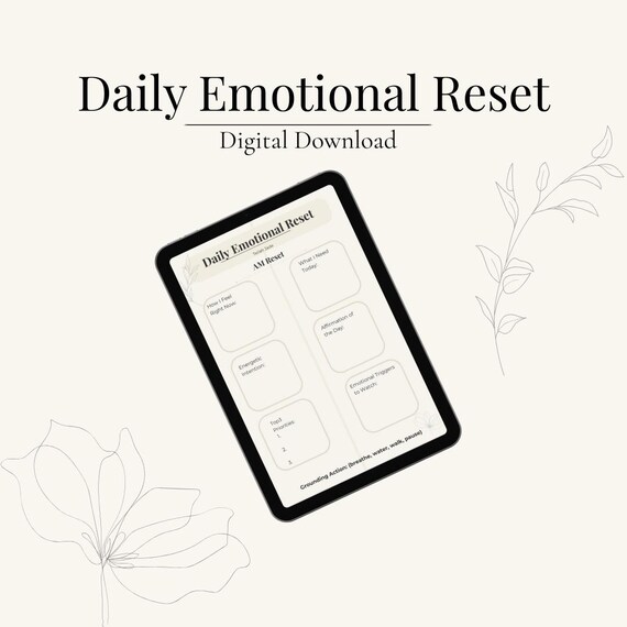 Daily emotional reset planner printable