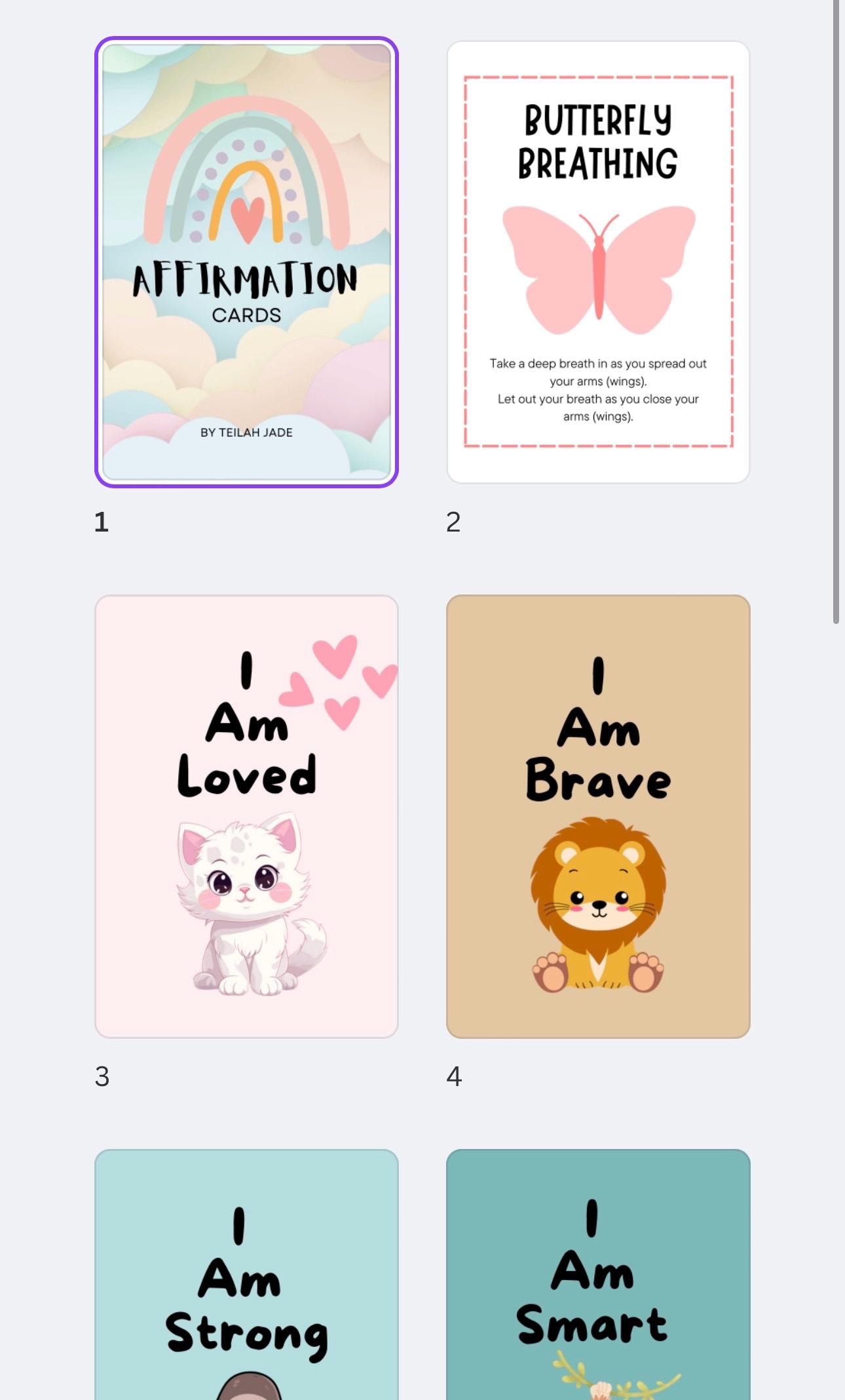 Kids Affirmation Cards Printable | Positive Affirmations for Children ...