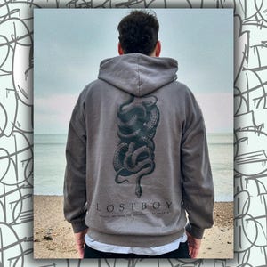 Tangled Snake Zip Hoodie - Grey