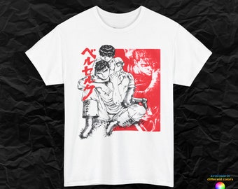 Berserker Guts and Casca duo heavy cotton t-shirt