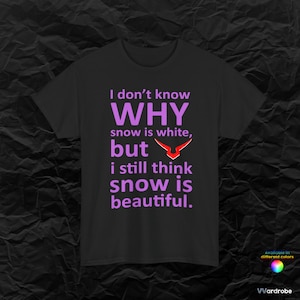 Geass Code Leilouch quote ''I don't know why snow is white..'' heavy cotton t-shirt Black