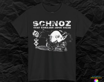 SCHNOZ Berserker t-shirt - that strange nose thing - anime manga inspired artwork - comedy heavy cotton t-shirt for fans