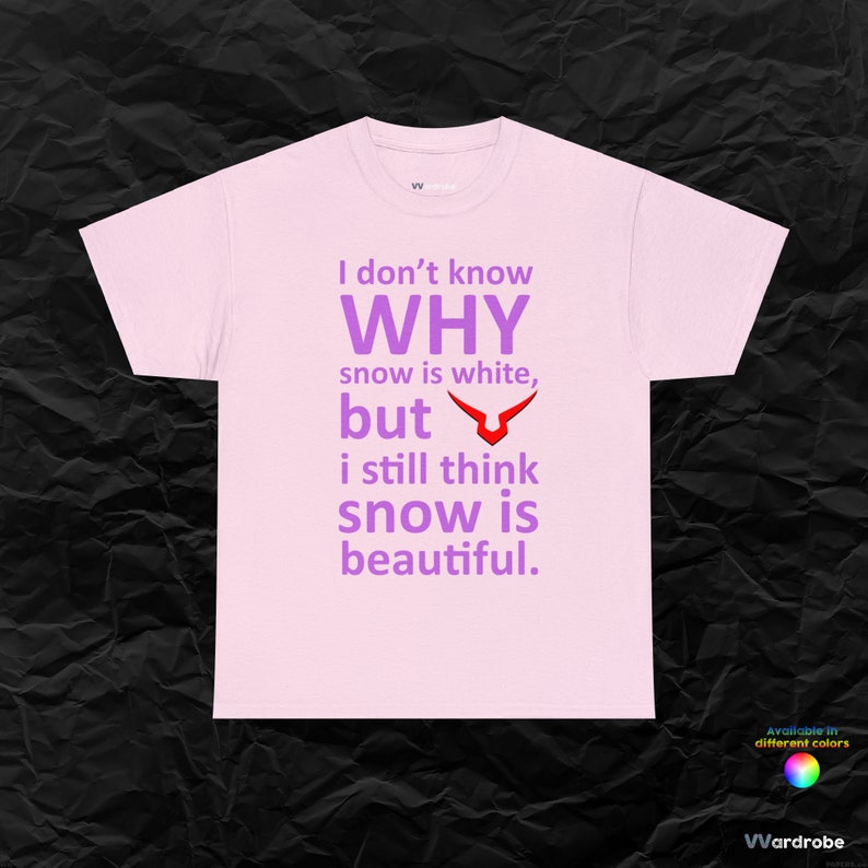 Geass Code Leilouch quote ''I don't know why snow is white..'' heavy cotton t-shirt Light Pink