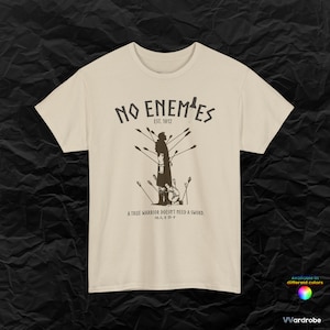 Saga of Vinlands - NO ENEMIES - Thors and child Thorfinn inspired &#39;&#39;True Warrior&#39;&#39; heavy cotton anime t-shirt