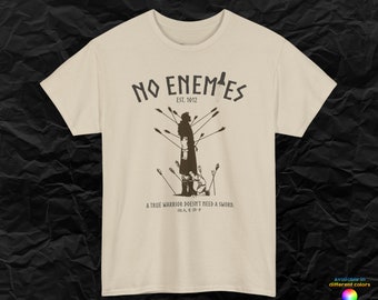 Saga of Vinlands - NO ENEMIES - Thors and child Thorfinn inspired &#39;&#39;True Warrior&#39;&#39; heavy cotton anime t-shirt