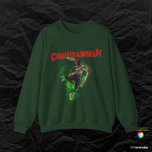 Chainsaw Denji Man sweatshirt - metal anime inspired artwork - cozyest anime fans sweatshirt