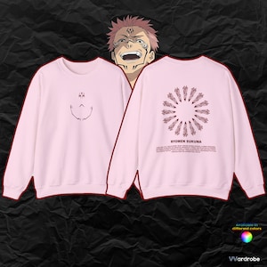 R.Sukuna Fingers &#39;&#39;King of Curses&#39;&#39; JJK inspired double-sided print cozyest anime sweatshirt