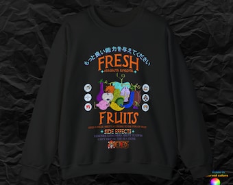 Retro Style Anime Devil&#39;s Fruits &#39;&#39;1 Piece&#39;&#39; poster-like cozyest sweatshirt
