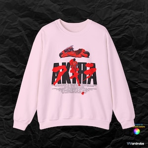 Akira&#39;s Vintage Anime inspired sweatshirt - Handcrafted artwork heavy blend anime sweatshirt - made for fans by fans