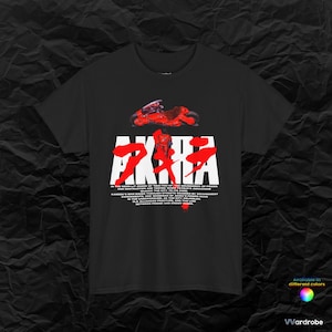 Akira&#39;s Anime inspired heavy cotton t-shirt - Vintage Style handcrafted anime design - made for fans by fans