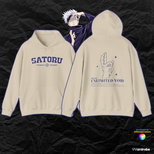 Satoru - Strongest Sorcerer - La sudadera con capucha de anime más acogedora con estampado de doble cara inspirada en Satorou de Gojo