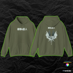 AoT hoodie - Titan Attack &#39;&#39;Military Police&#39;&#39; anime inspired double-sided print minimalist hoodie - crafted by fans for fans