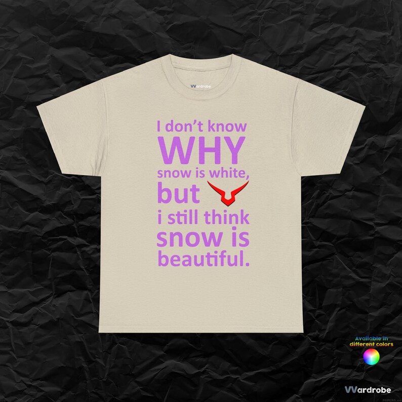 Geass Code Leilouch quote ''I don't know why snow is white..'' heavy cotton t-shirt Sand