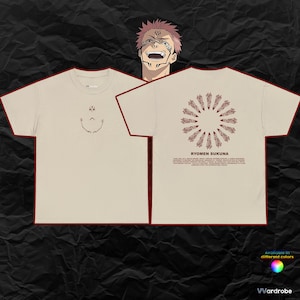 R.Sukuna Fingers &#39;&#39;King of Curses&#39;&#39; JJK inspired double-sided print heavy cotton anime t-shirt