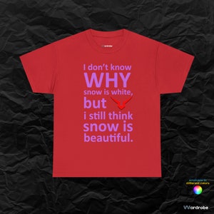 Geass Code Leilouch quote ''I don't know why snow is white..'' heavy cotton t-shirt Red