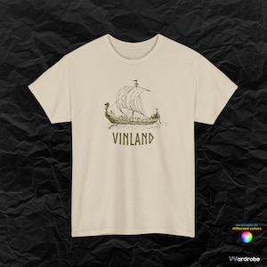 Saga of Vinland inspired Viking Ship &#39;&#39;Vinland&#39;&#39; heavy cotton t-shirt