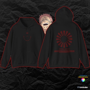 R.Sukuna Fingers &#39;&#39;King of Curses&#39;&#39; JJK inspired double-sided print cozyest anime hoodie