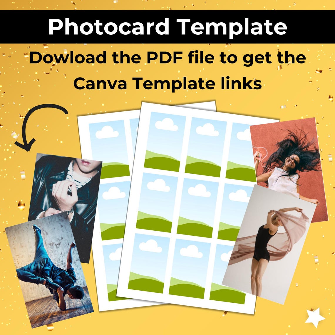 Canva Photocard Template, Editable Photo Card for Gifts, Kpop Fan