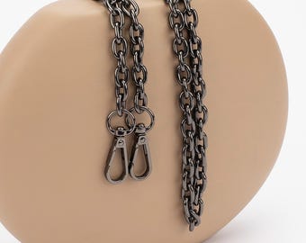 Metal Bag Chain Replacement Chain | Handbag Strap | Gold, Silver, Black Purse Chain with 5 Head Options