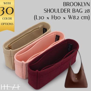 Handbag Insert for Brooklyn Shoulder Bag 28 Bag - Customizable Felt Organizer - Purse Organizer - With Multipocket and Zipper Feature