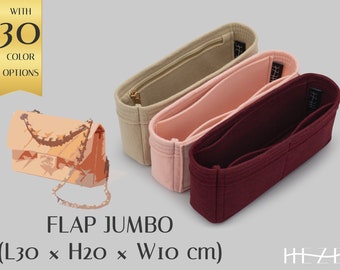 Deluxe Handbag Organizer for Flap Jumbo Bag - Customizable Personal Organizer with Pockets - Multi-Color Felt Handbag Insert